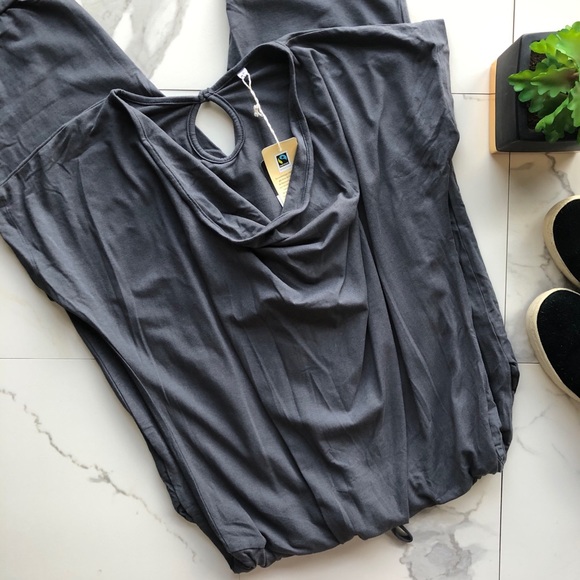 ONE WORLD Pants - ✅ 5 for $25 One World Grey Drape Neck Cropped Jumpsuit NWT